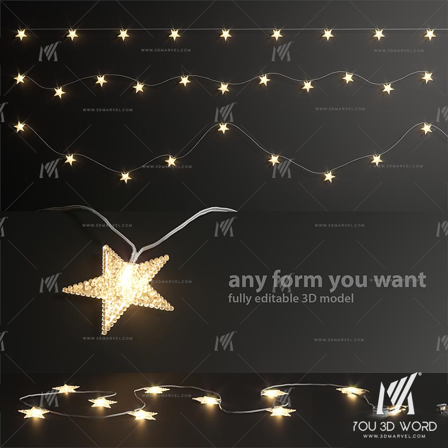 Editable garland lights set 6